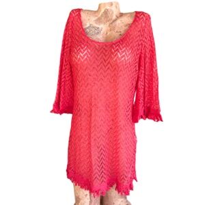 Sheer Marilee Fringe-Hem Dress